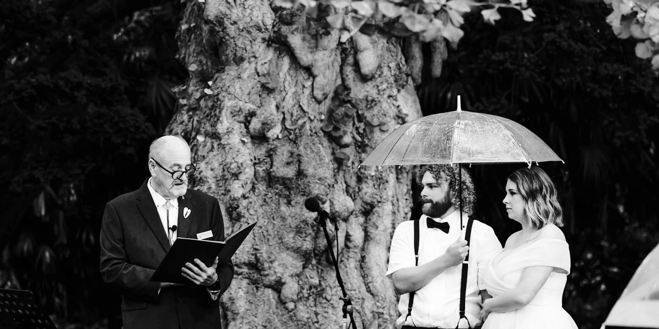 Wedding ceremony in the rain